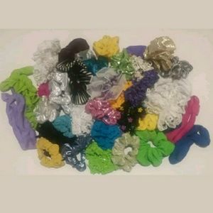 Vintage 80's Scrunchies Assortment of 34